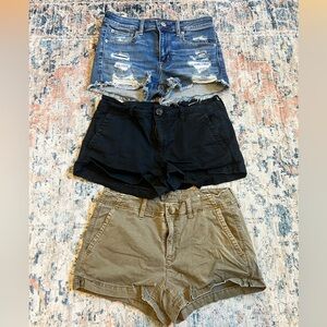 American Eagle Outfitters Women's Mixed Shorts Pack – Blue, Black, Tan